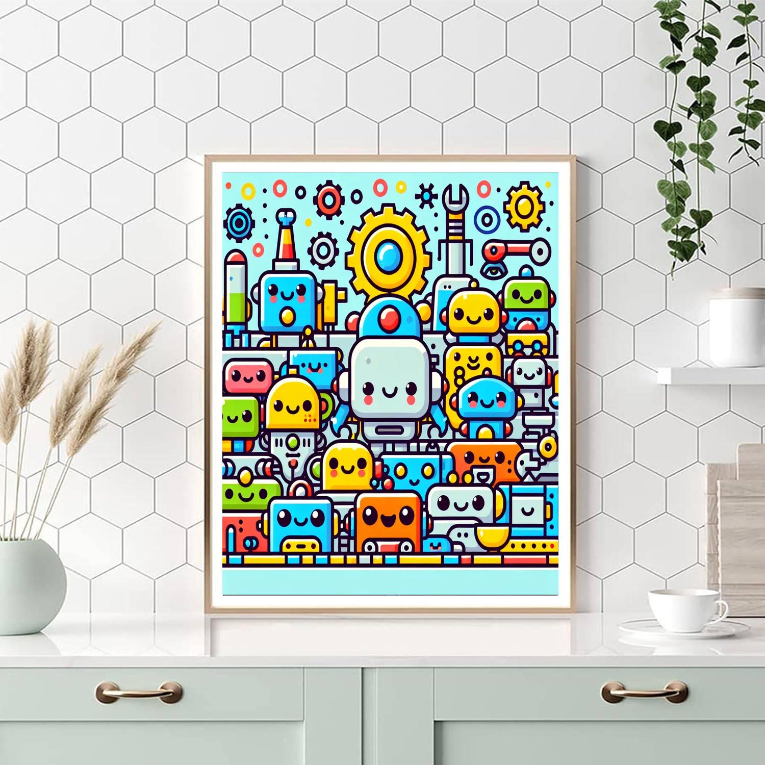 The Friendly Robot Factory DIY Paint By Numbers