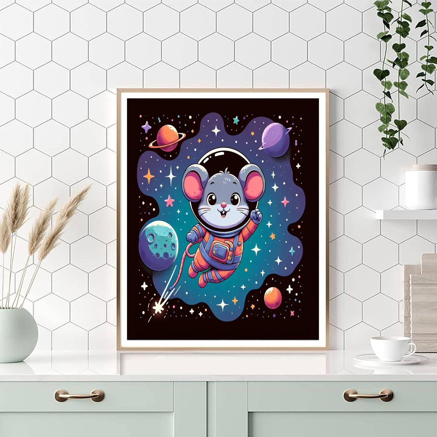 Space Explorer Mouse Paint By Numbers Art