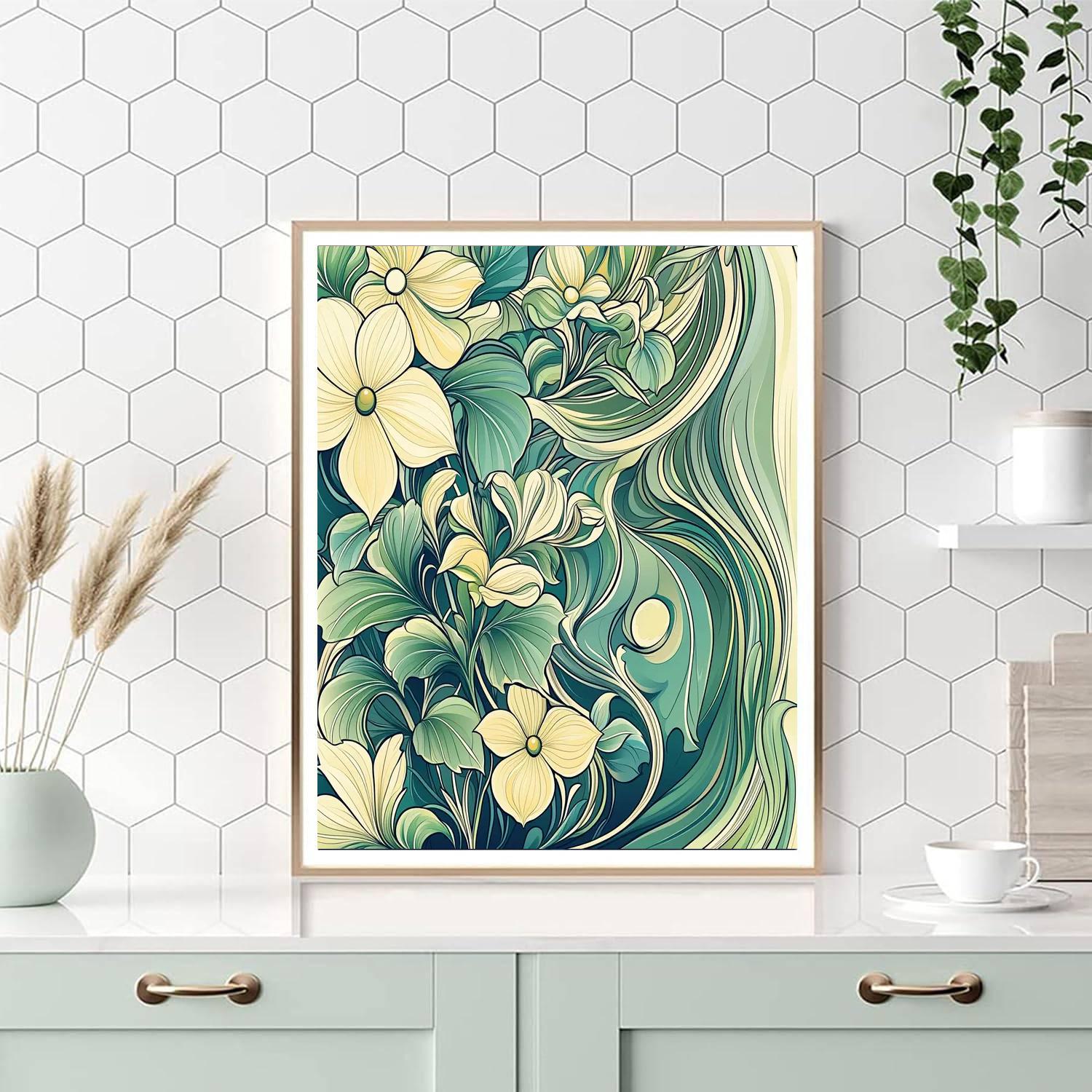 Alphonse Mucha Inspired Whisper Of Verdant Harmony  Paint By Number
