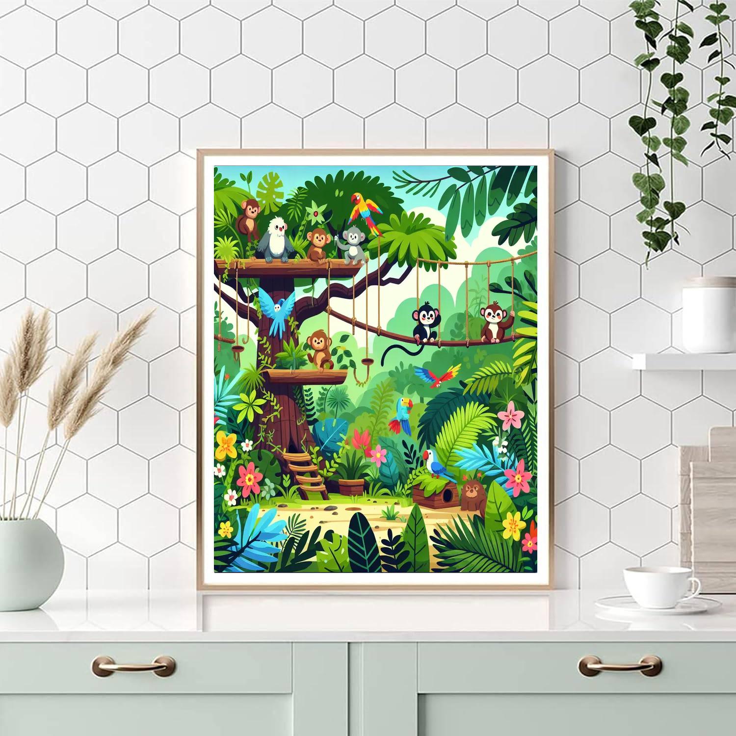 Treetop Jungle Hideaway Painting Number Kit