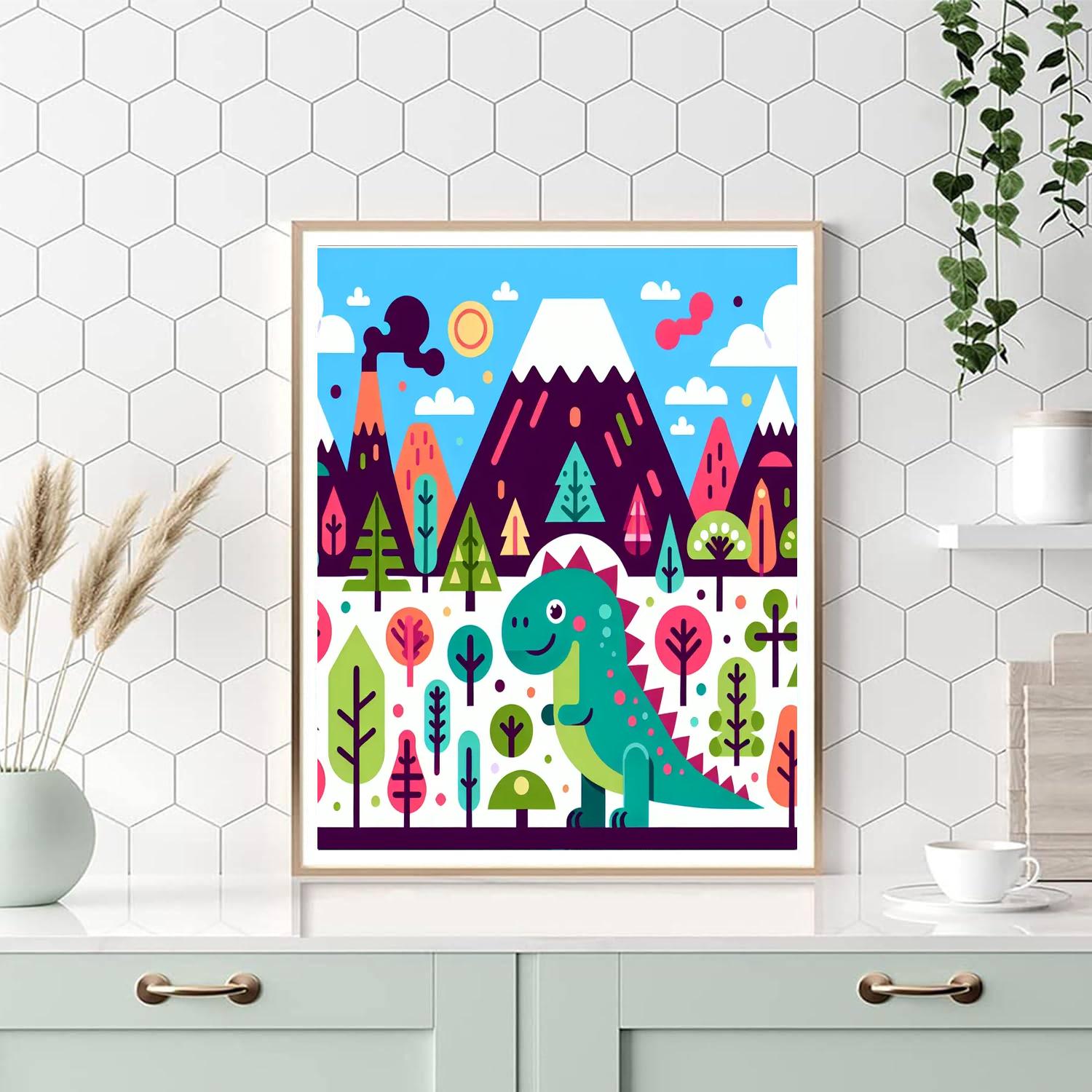Prehistoric Party Paint By Numbers Art