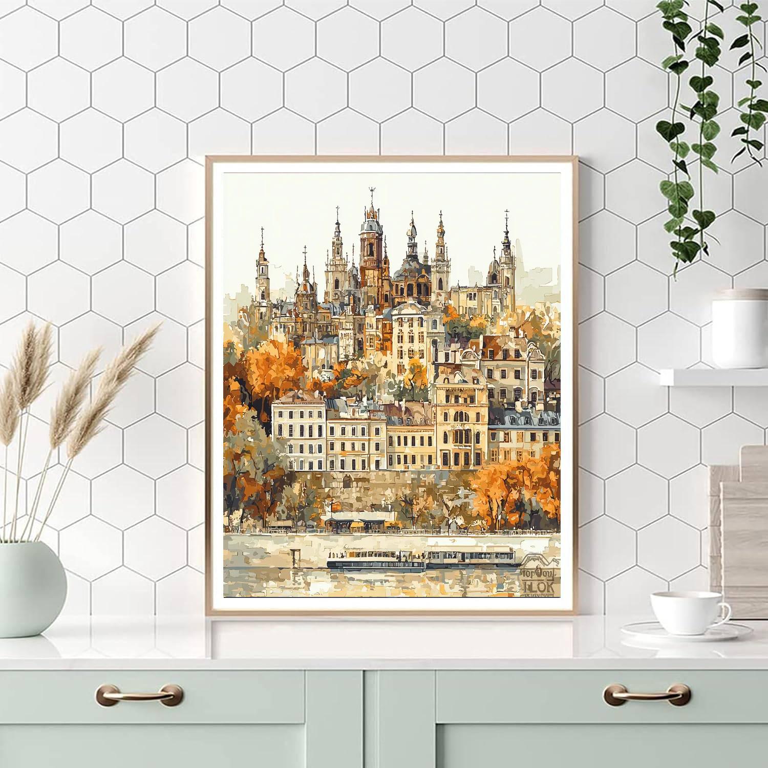 Canaletto Inspired Historic City Skyline  Paint By Numbers
