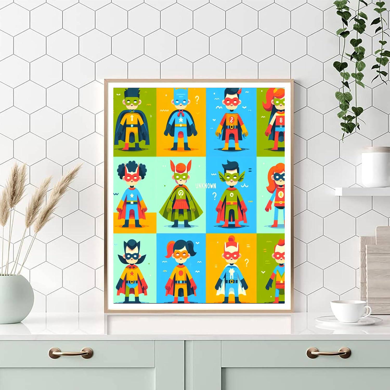 Comic Book Heroes Assembly Paint By Number
