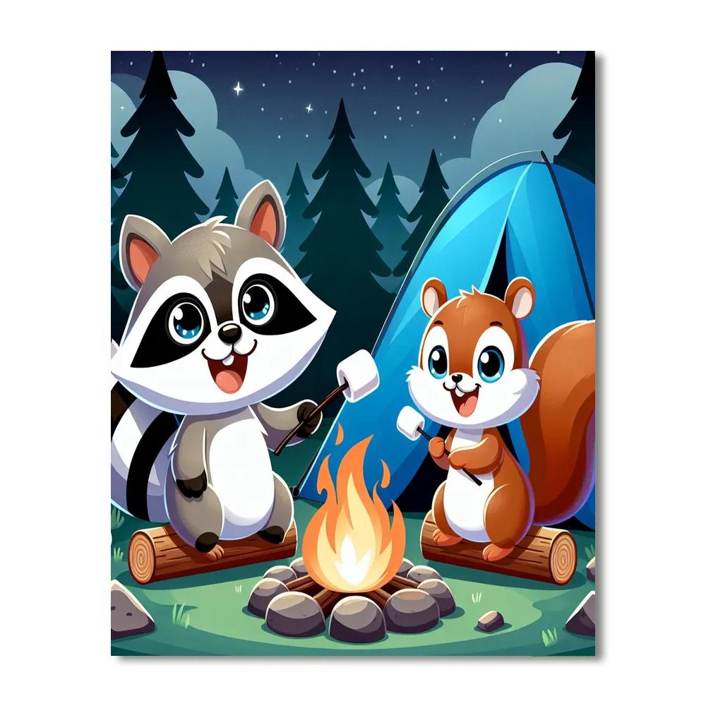 Cute Critter Campout Paint By Numbers