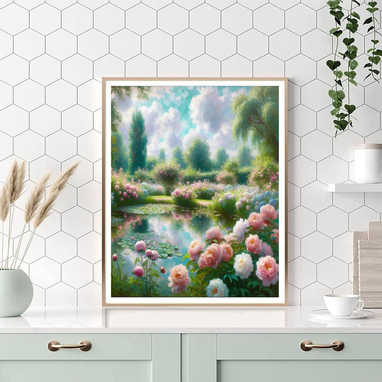 Monet's Garden Harmony Number Painting