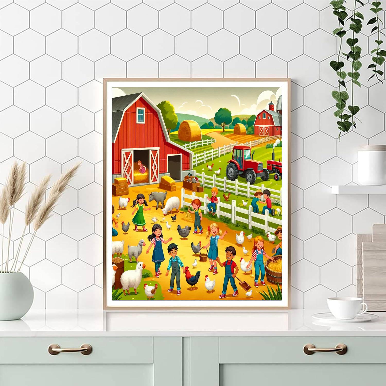Joyful Farmyard Adventure Painting Number Kit