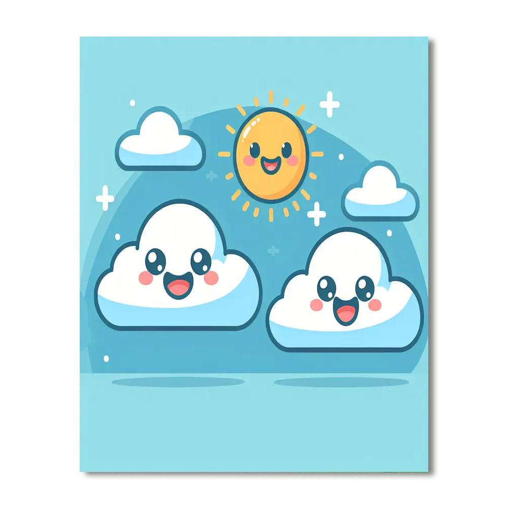 Laughing Clouds Number Painting