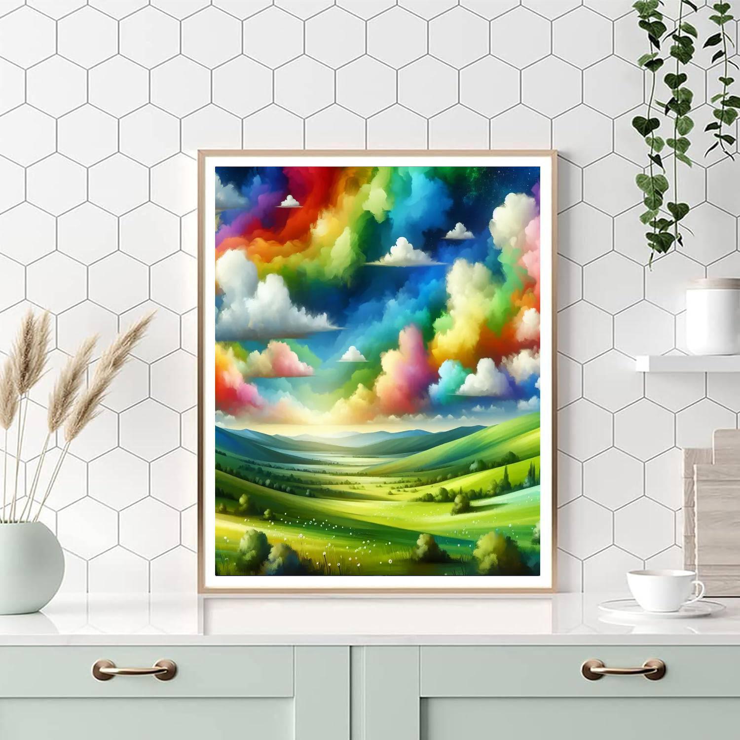 Dreamy Rainbow Sky Paint By Numbers Art