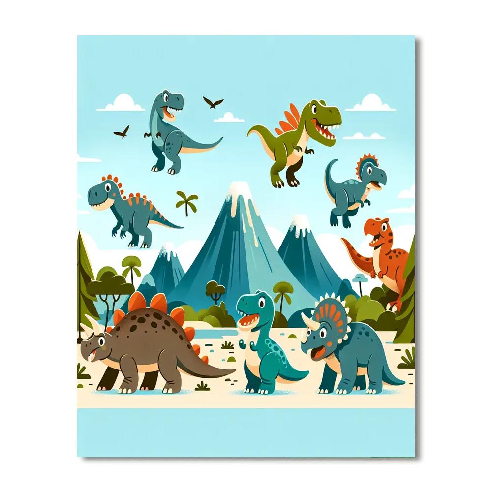 Incredible Dinosaur Expedition Paint By Numbers Art