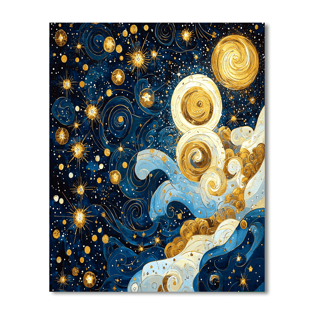 Gustav Klimt Inspired Celestial Beauty  Paint By Numbers Art