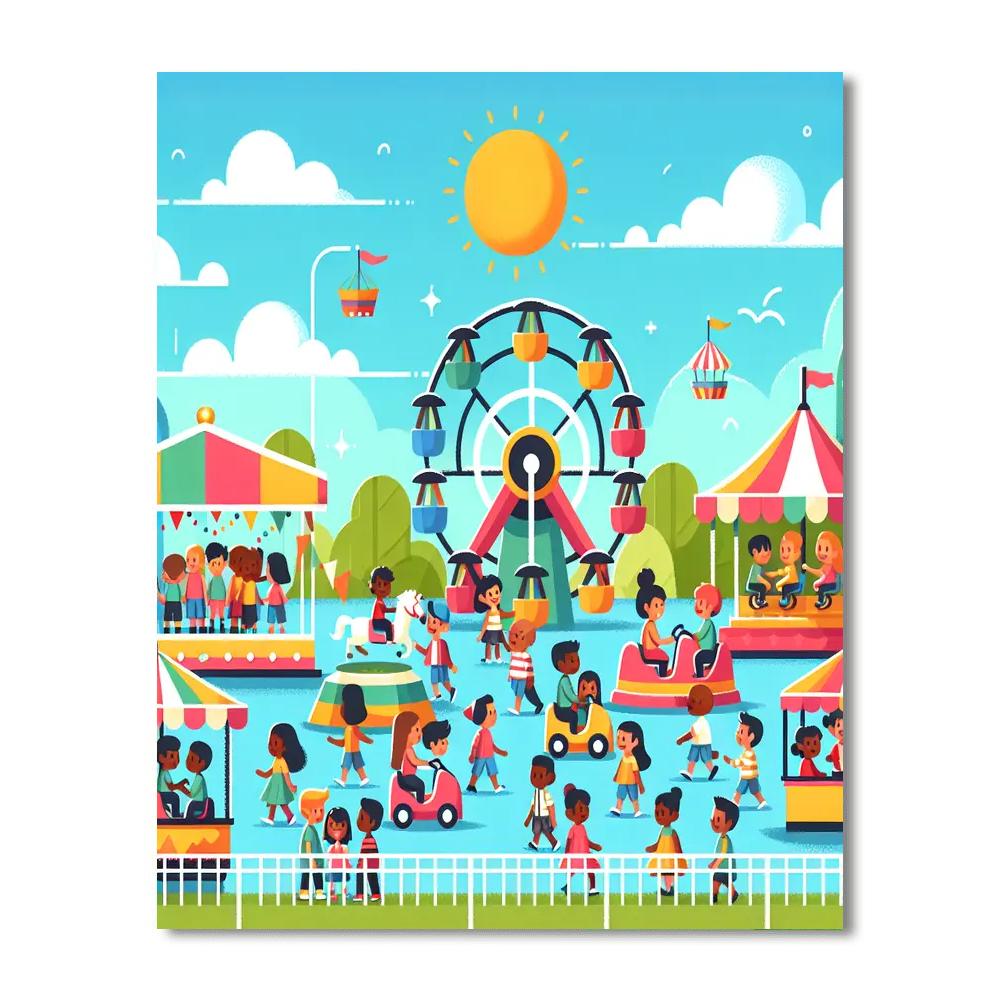 Sunny Summer Fair Number Painting