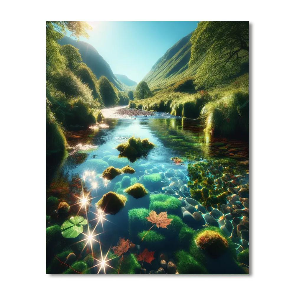 Mountain Stream Solace Paint By Numbers