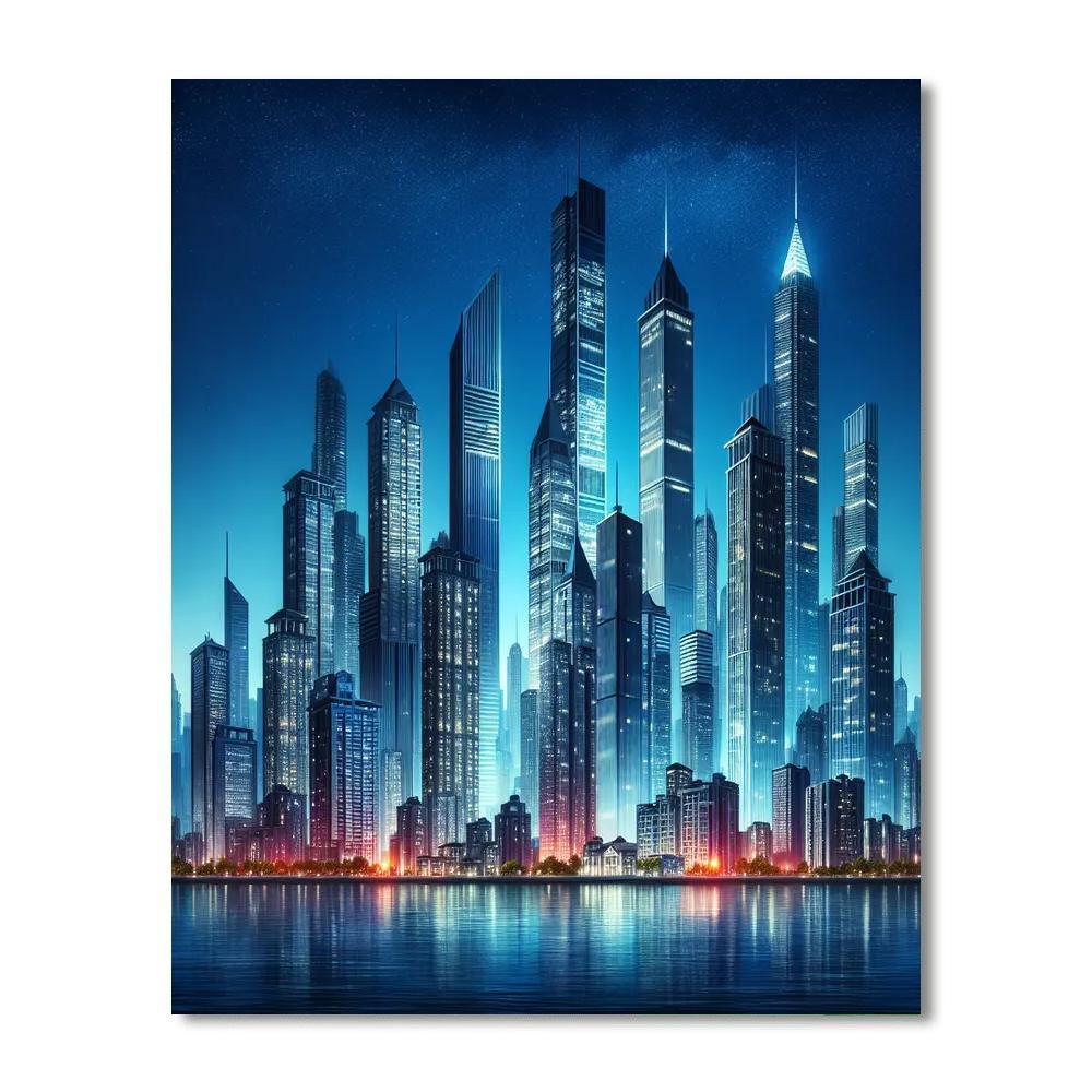 Metropolitan Skyline Wonders Number Painting