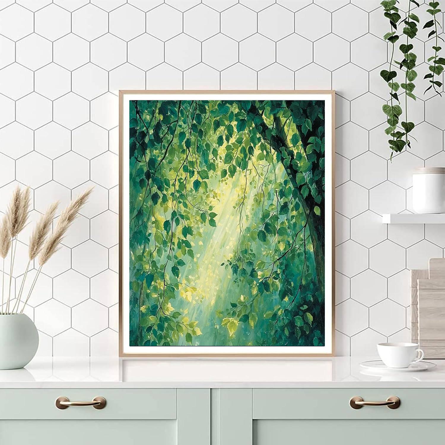 Leonardo Da Vinci Inspired Lush Canopy Exploration  Painting Number Kit