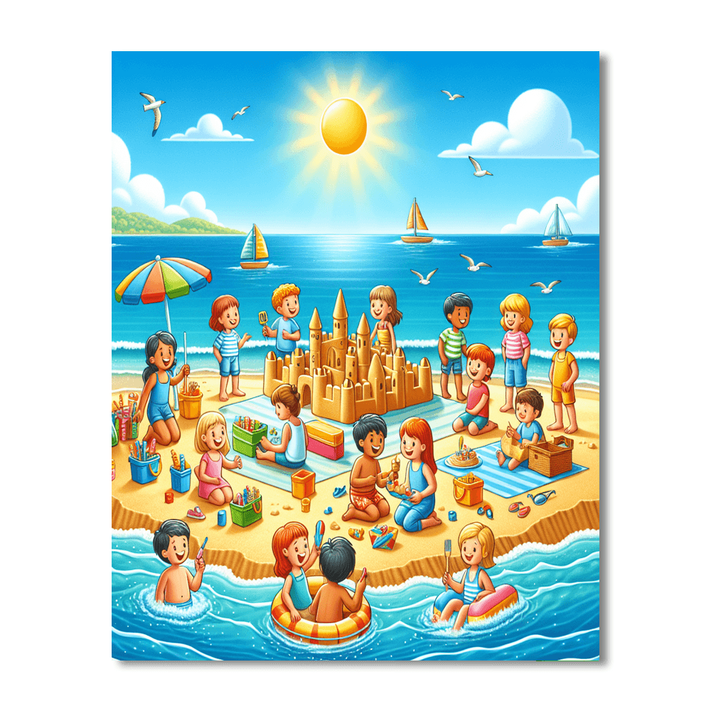 Joyful Summer Fun Painting Number Kit