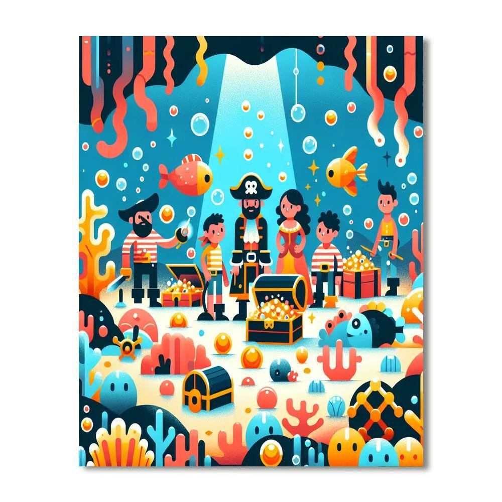 Underwater Pirate Cove Paint By Numbers