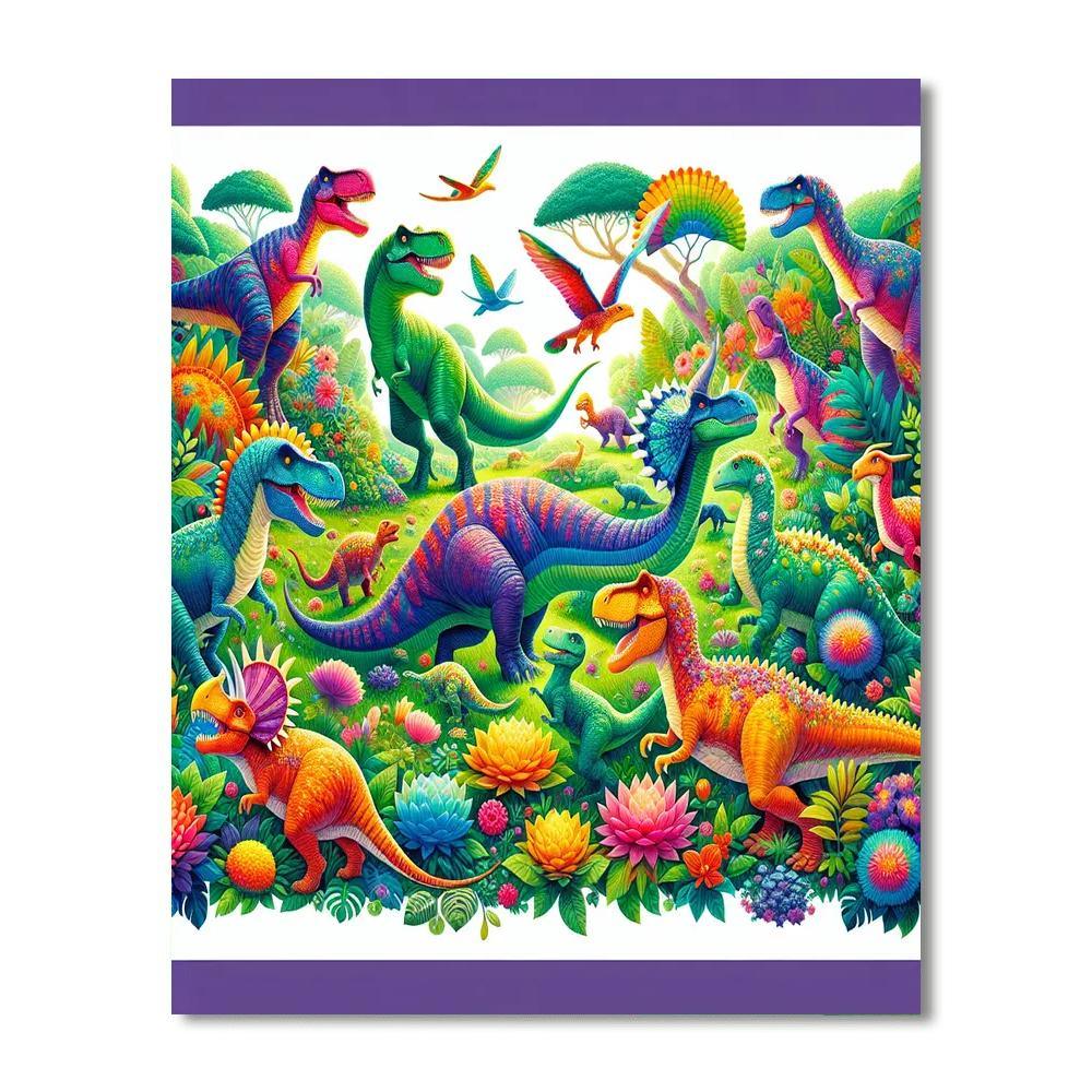 Whimsical Dino Friends Numbered Painting Kits