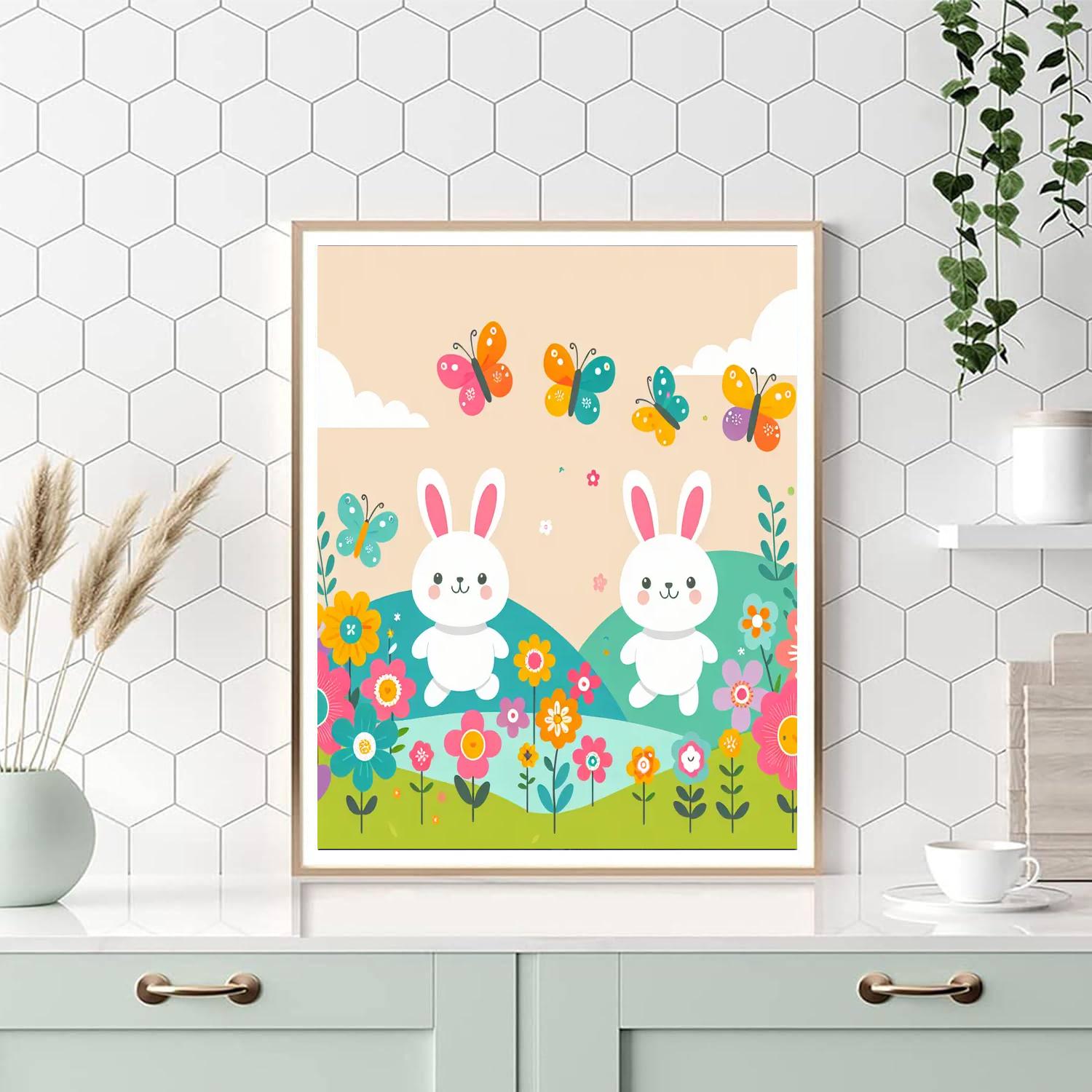 Happy Hopping Bunnies Paint By Numbers