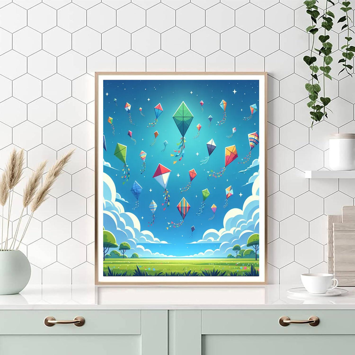 Playful Kites Painting Number Kit