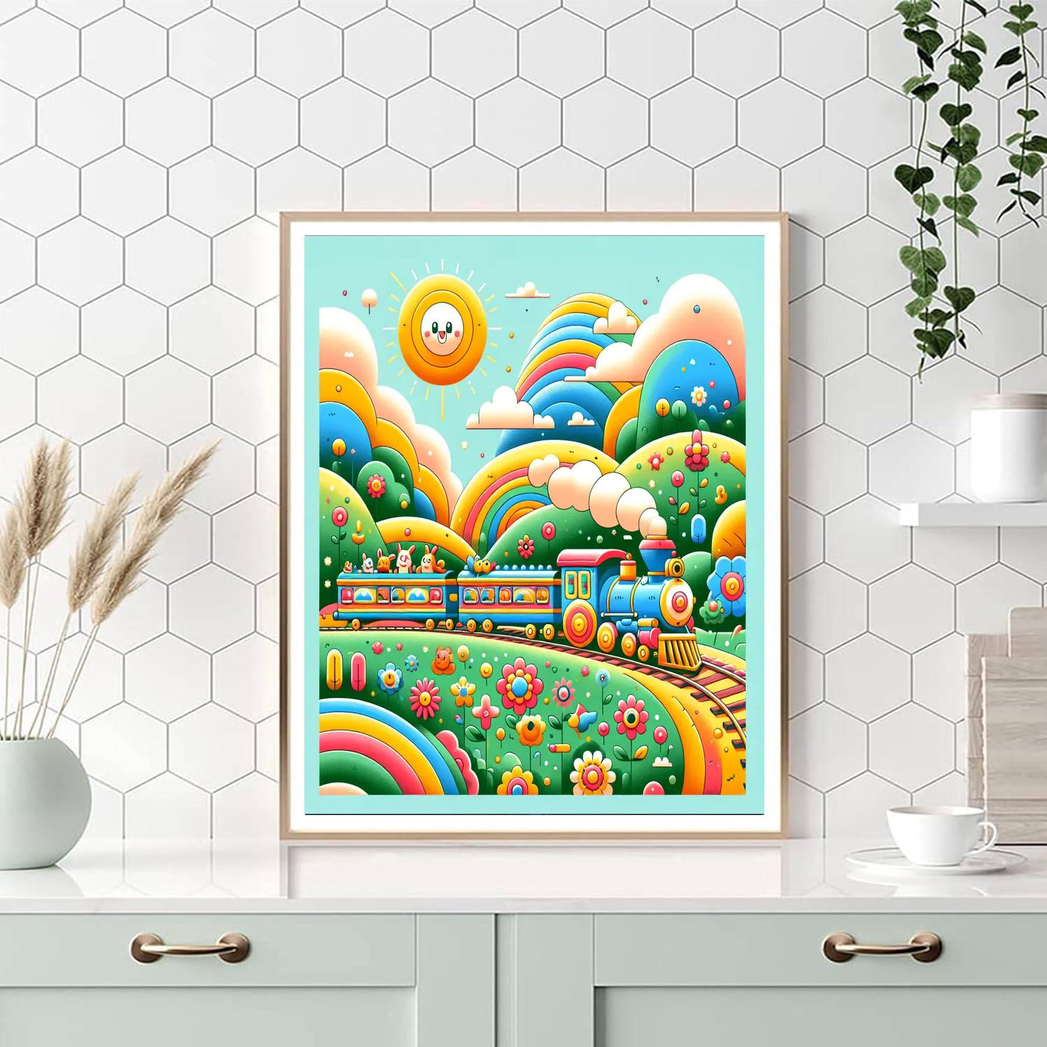 Fantasy Train Ride Paint By Numbers Art