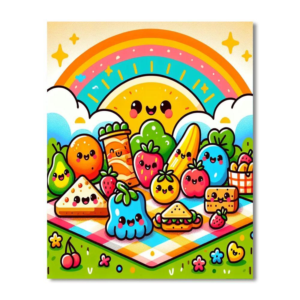 Cute Kawaii Food Friends Paint By Number