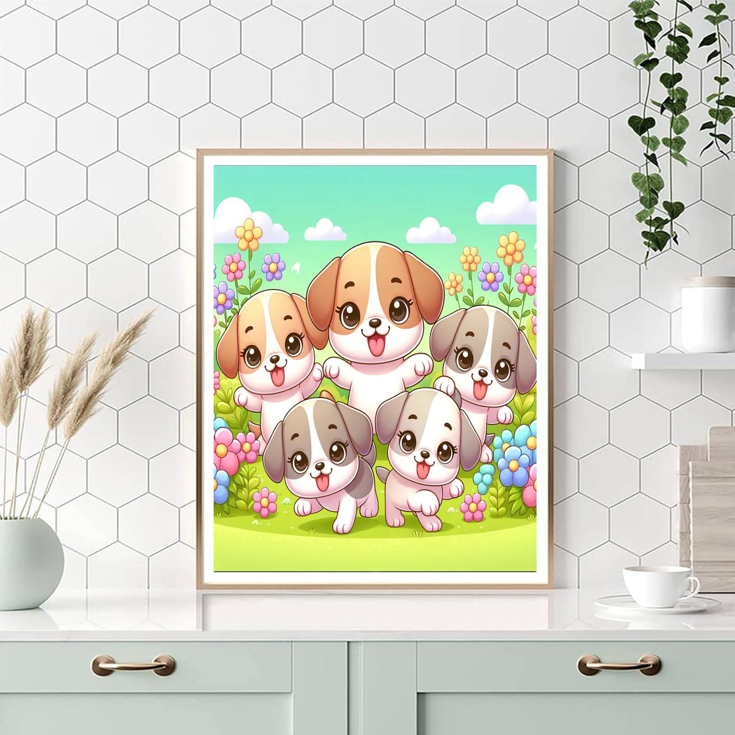 Playful Puppy Palooza Paint By Color