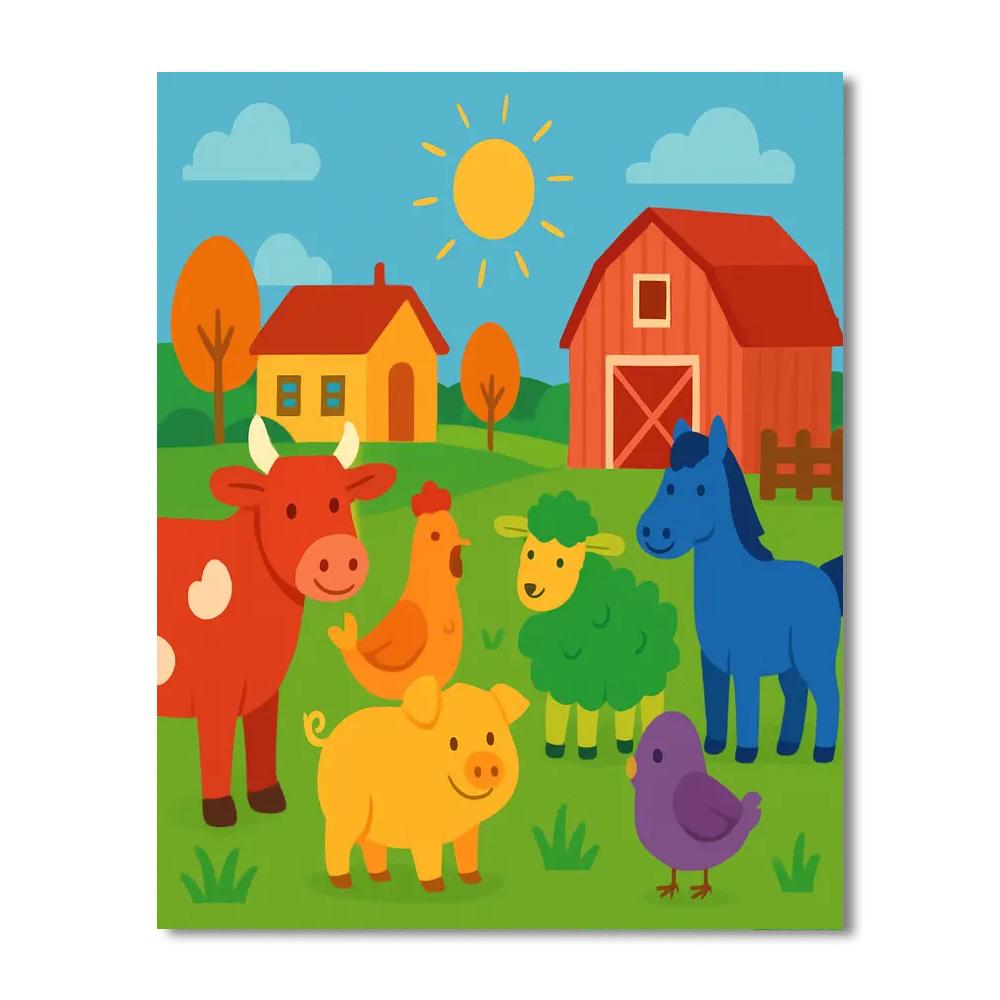 Rainbow Farm DIY Paint By Numbers