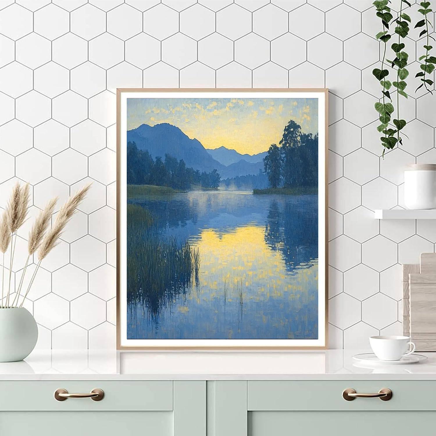 James McNeill Whistler Inspired Dawn Over Water  Number Painting