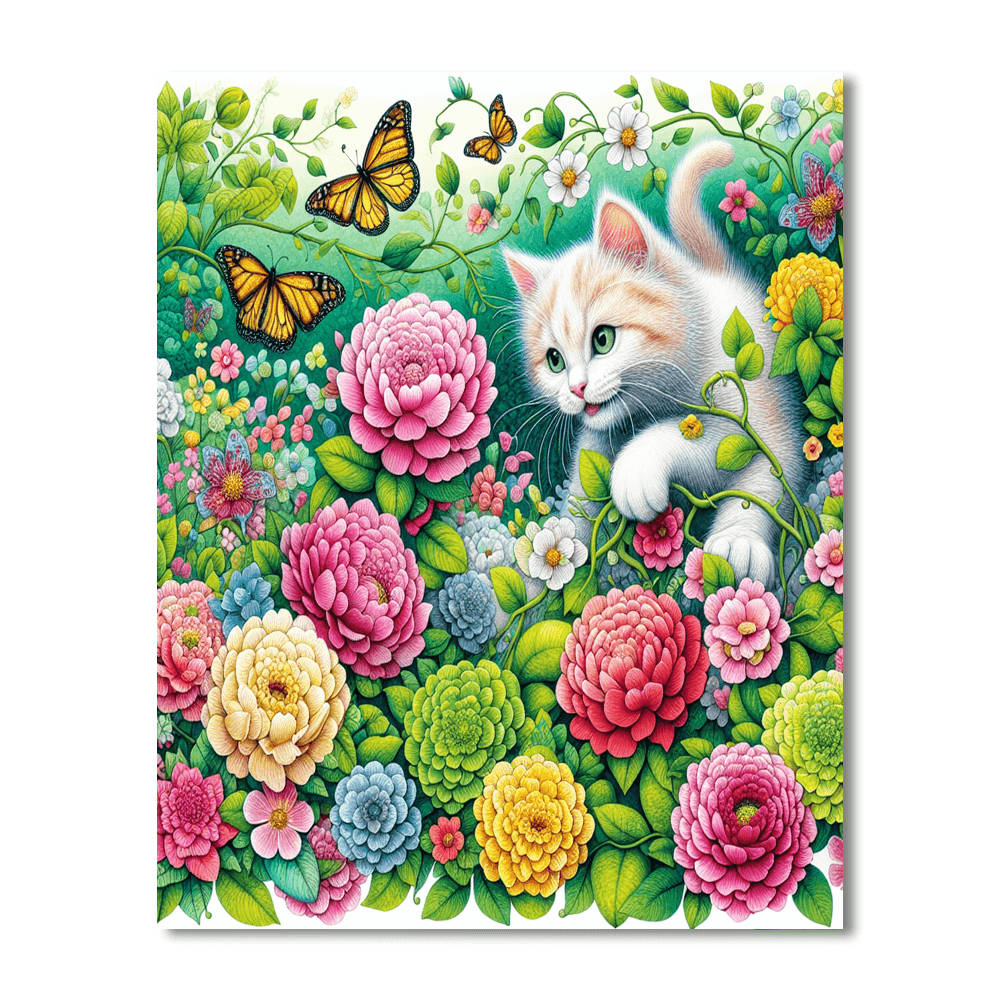 Curious Cat's Garden Paint By Number