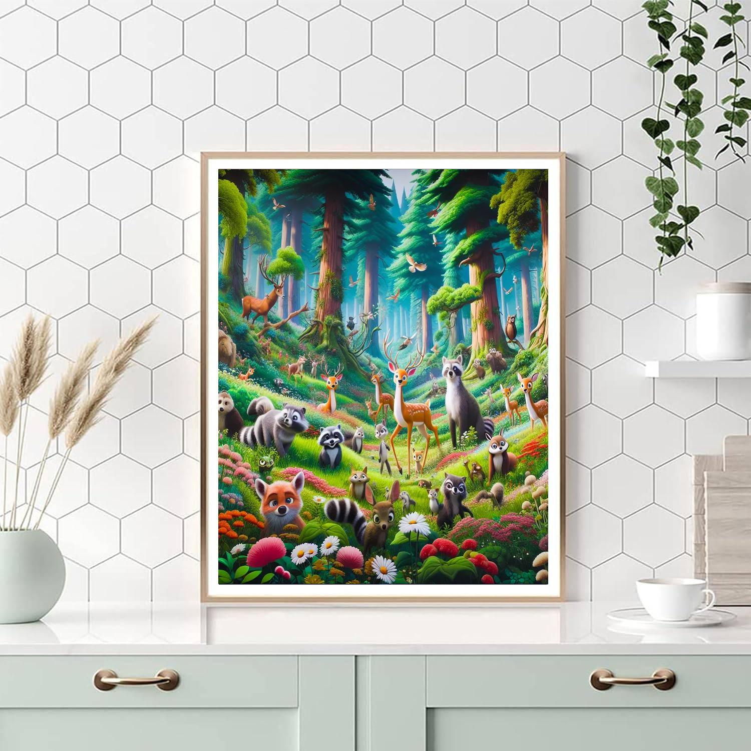 Friendly Forest Frolic For Kids Numbered Painting Kits