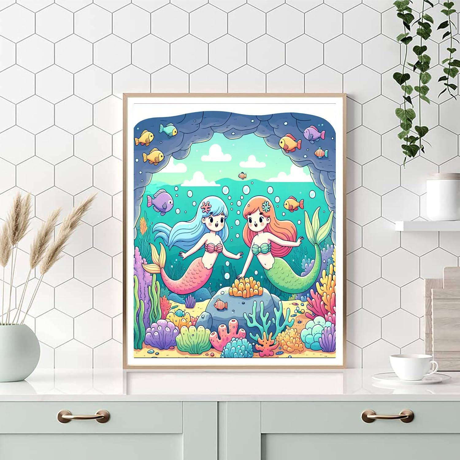 Enchanted Mermaid Grotto Painting By Numbers Kit