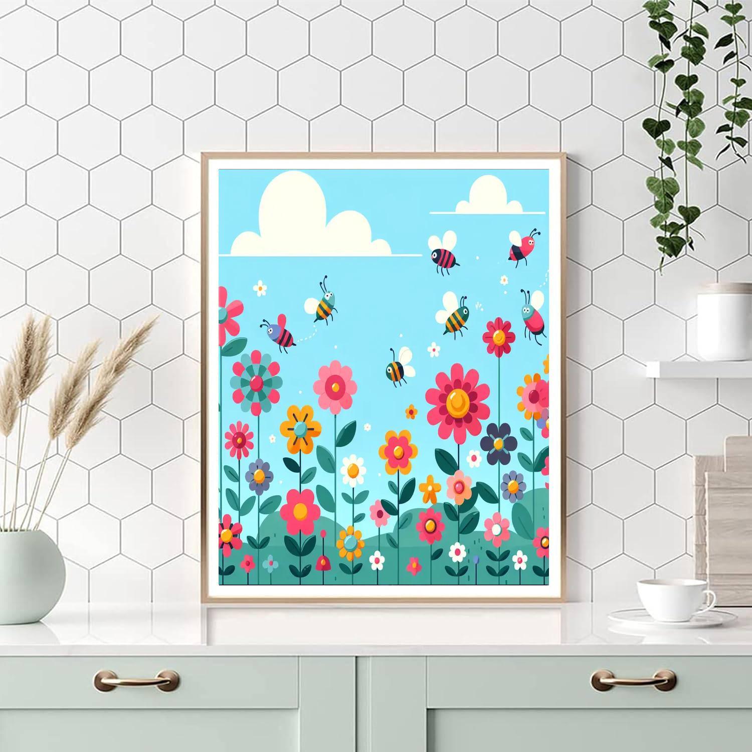 Bright Floral Paradise Painting By Numbers Kit