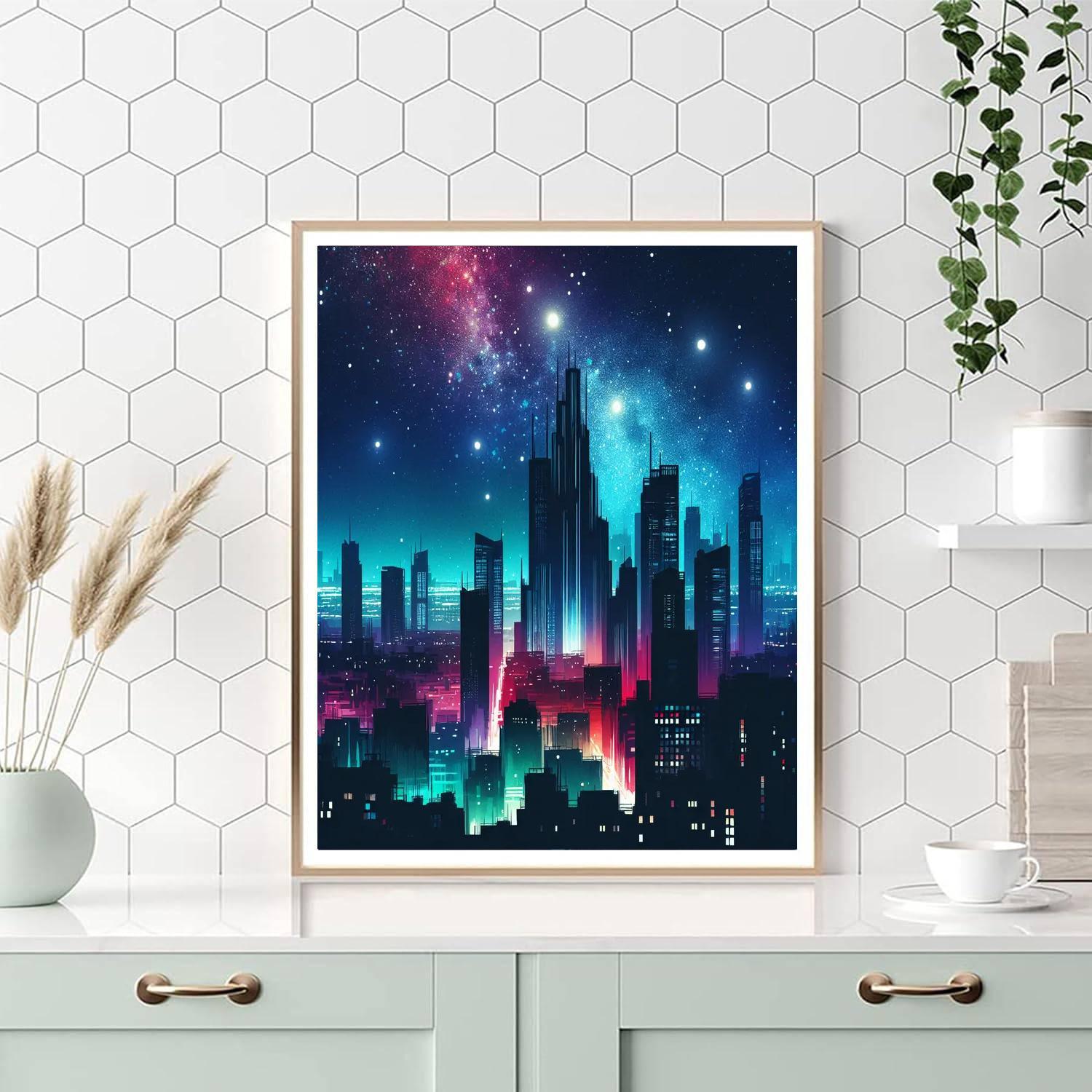 Astonishing City Night Lights Painting By Numbers Kit