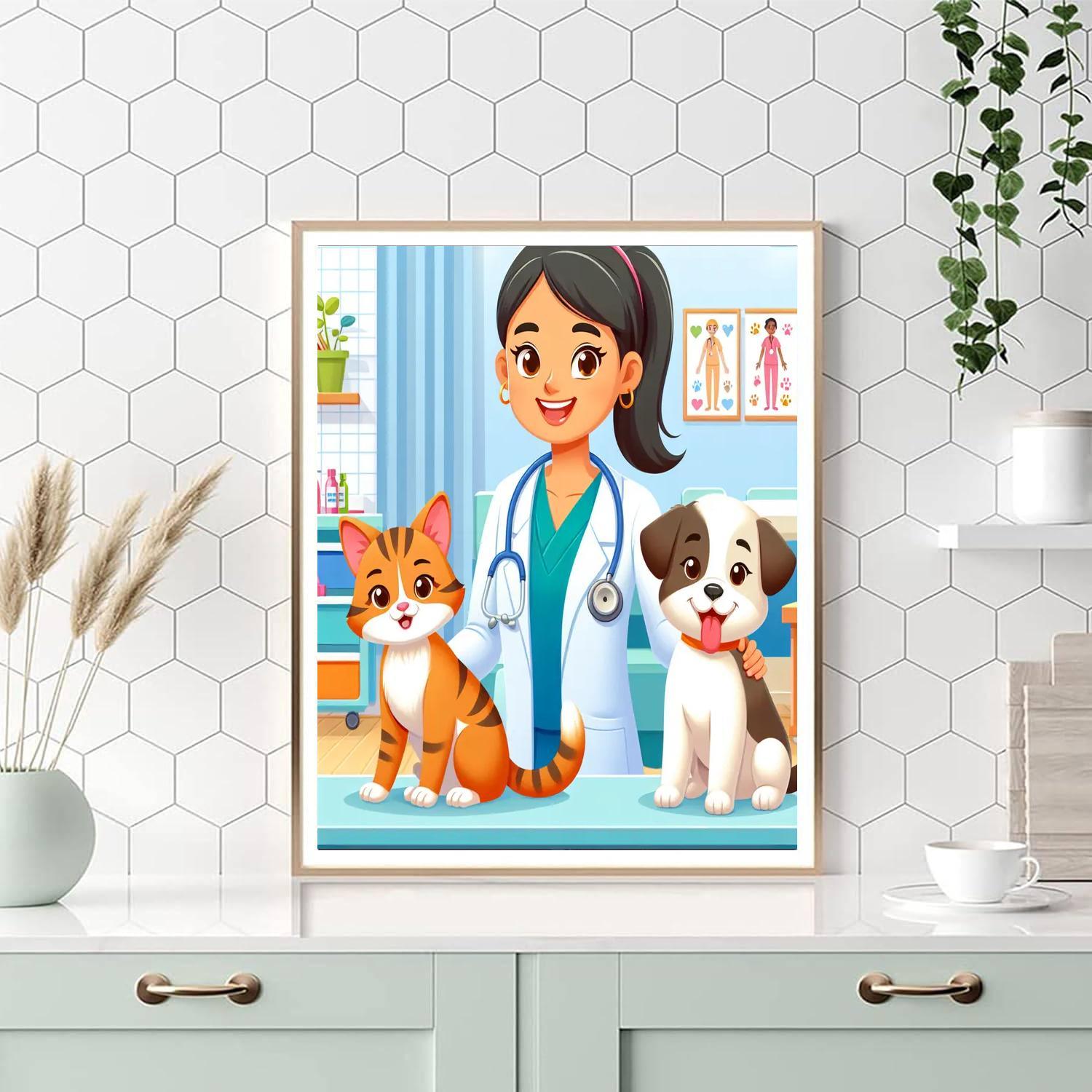 Pet Vet Adventure Paint By Numbers Art
