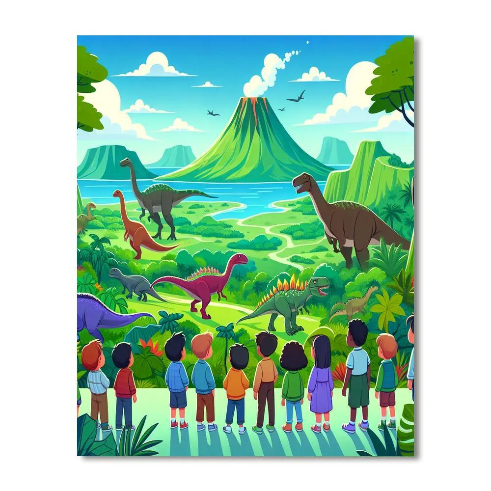 Mystical Dino Island Painting By Numbers Kit