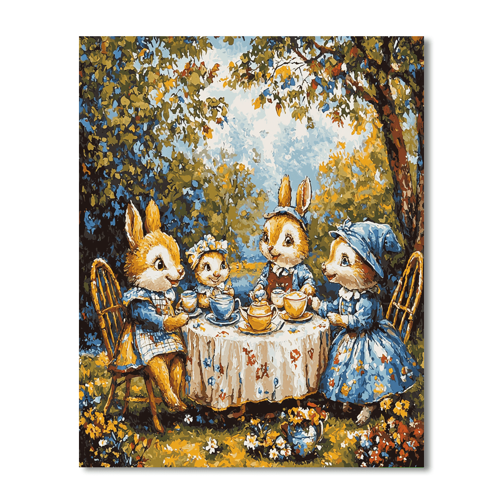 Beatrix Potter Inspired Whimsical Tea Party  Painting By Numbers Kit