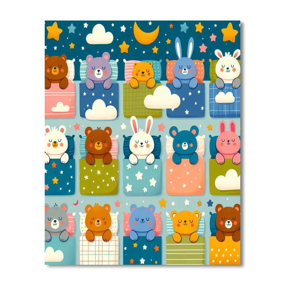Sweet Dreams With Sleepy Animals Paint By Color