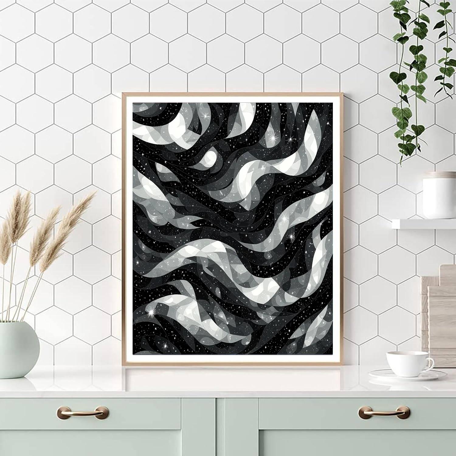 M.C. Escher Inspired Celestial Interweaving  Numbered Painting Kits