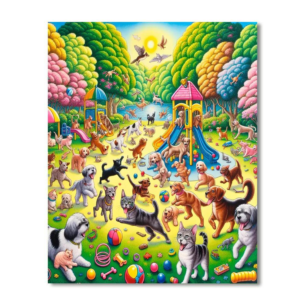 Playful Pet Adventure Painting By Numbers Kit