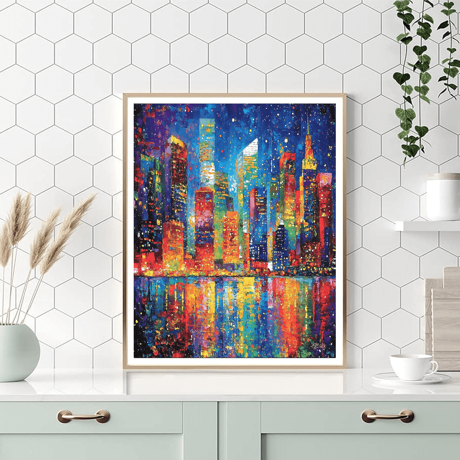 Jackson Pollock Inspired Abstract Nightscape  Paint By Color