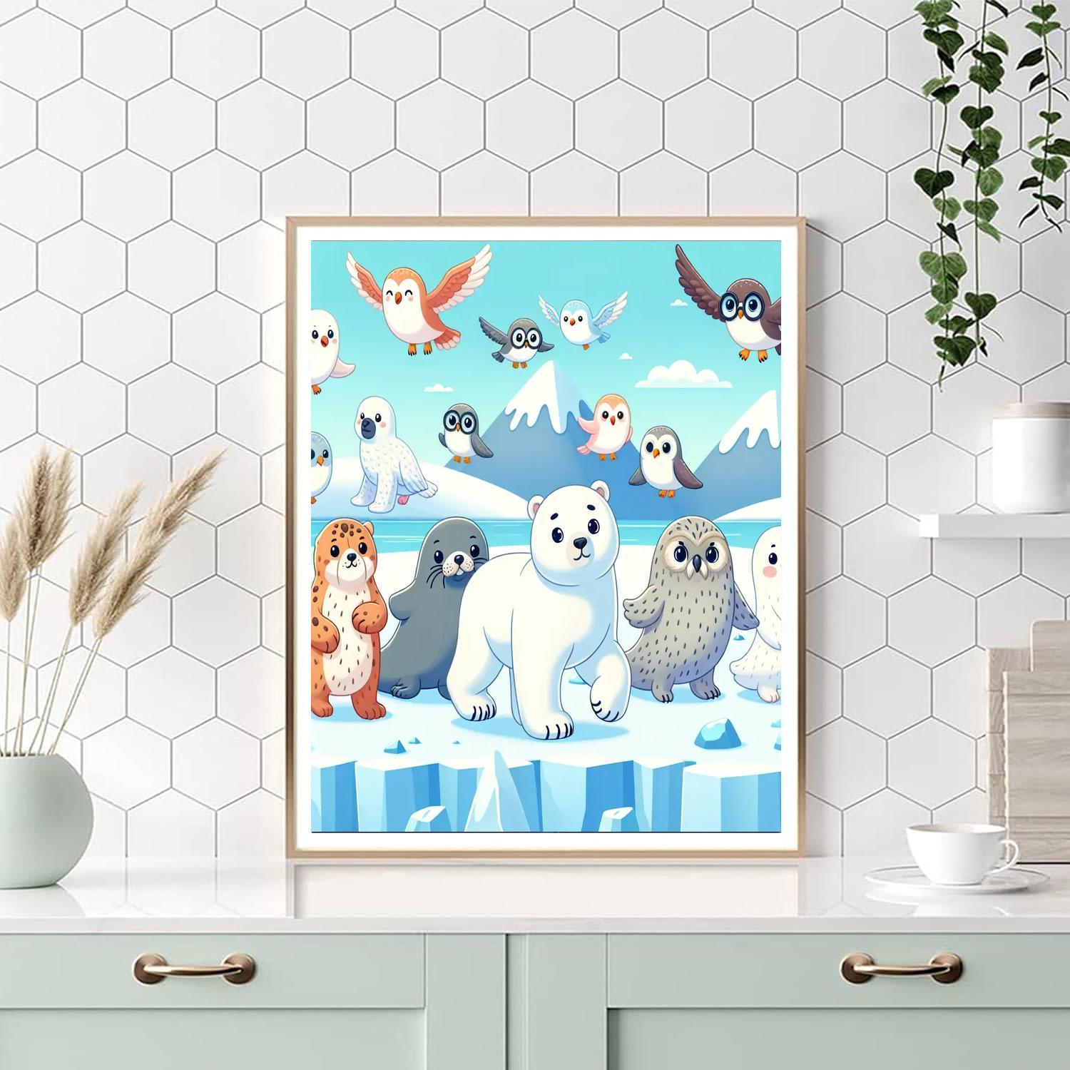 Arctic Animal Parade Painting Number Kit