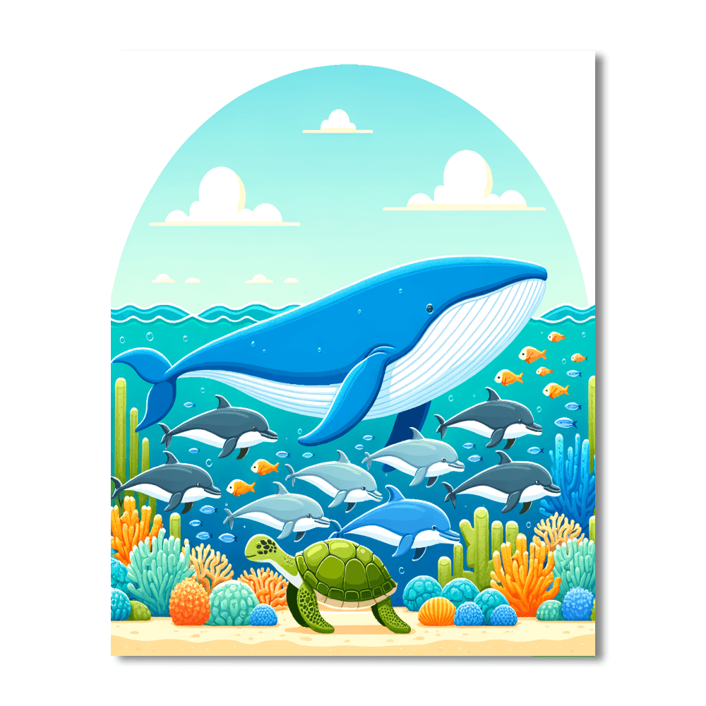 Whale's Ocean Symphony DIY Paint By Numbers