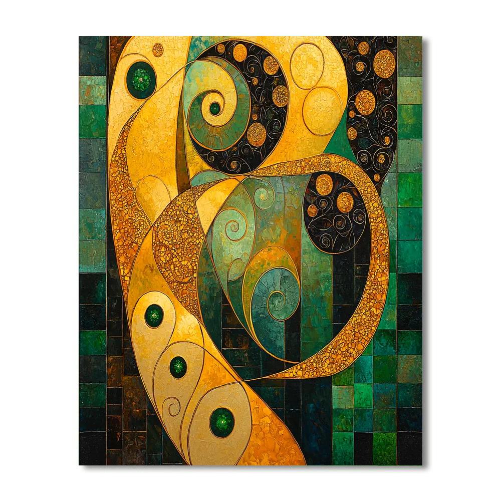 Gustav Klimt Inspired Golden Labyrinth  Paint By Numbers Art