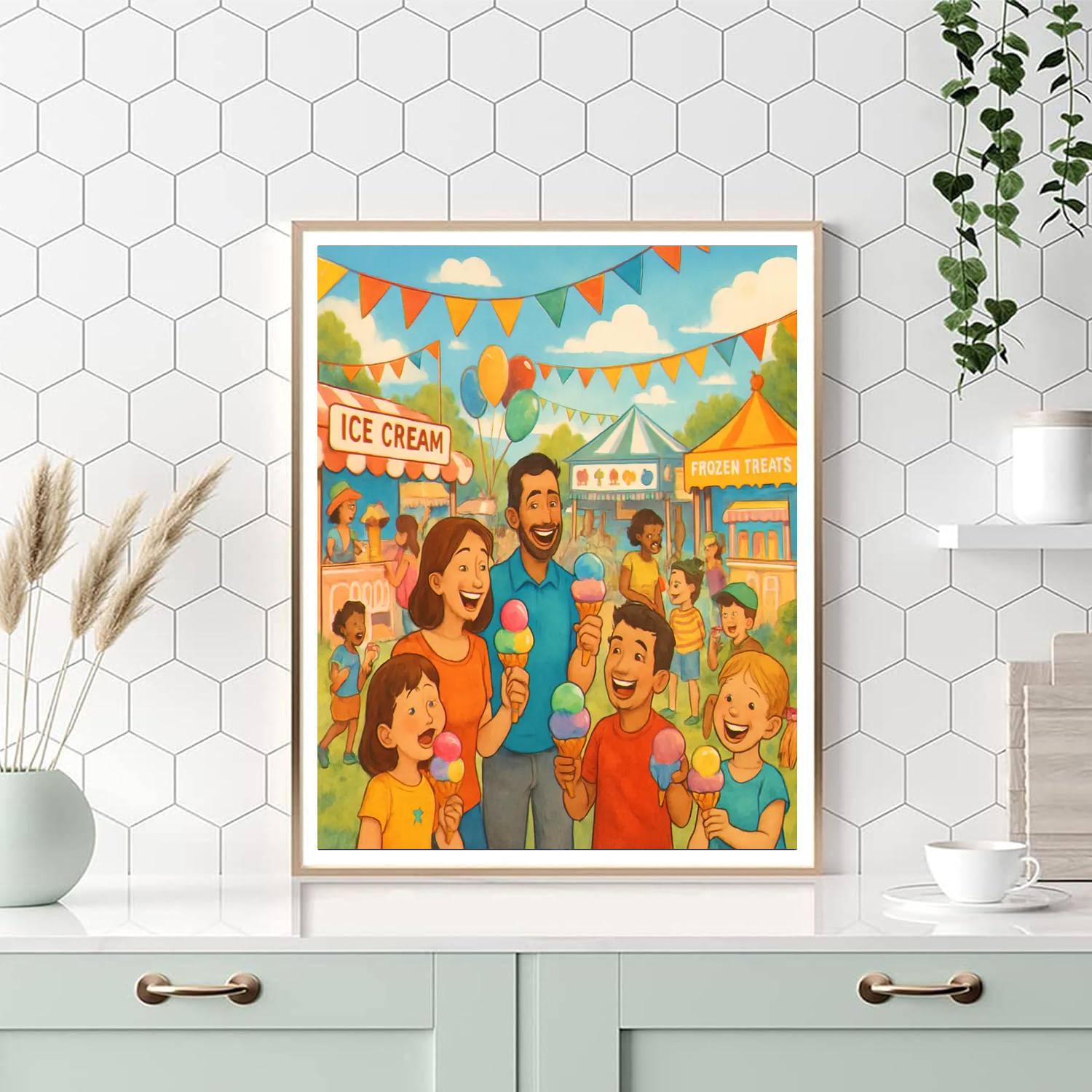 World's Largest Ice Cream Festival - Usa Painting By Numbers Kit