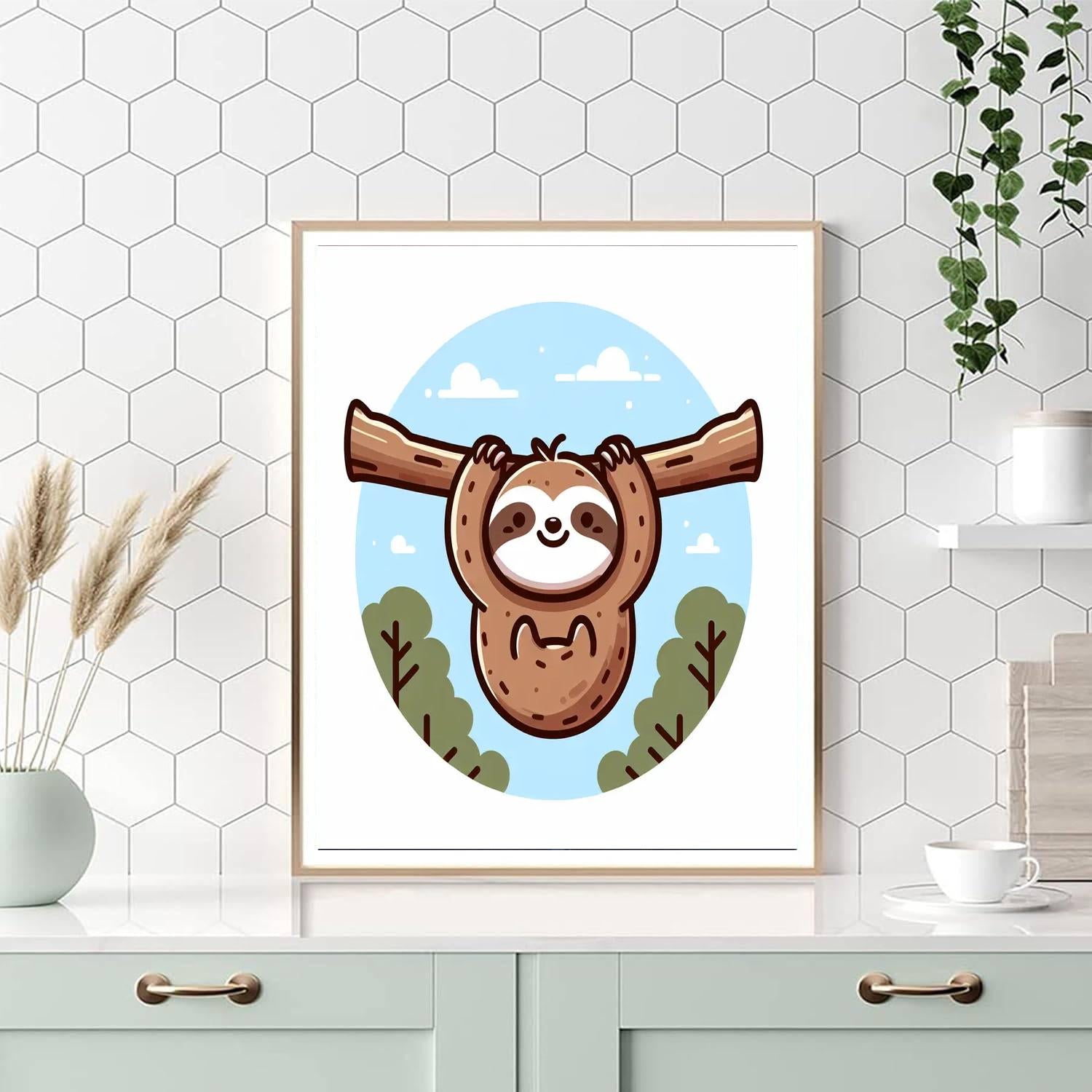 Lovely Sloth DIY Paint By Numbers