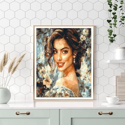 Anne Hathaway: The Enchanted Journey From Princess To Queen Numbered Painting Kits