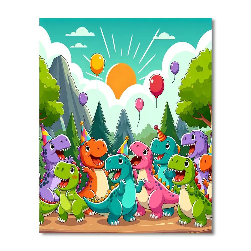 Exciting Dino Party Paint By Numbers Kits