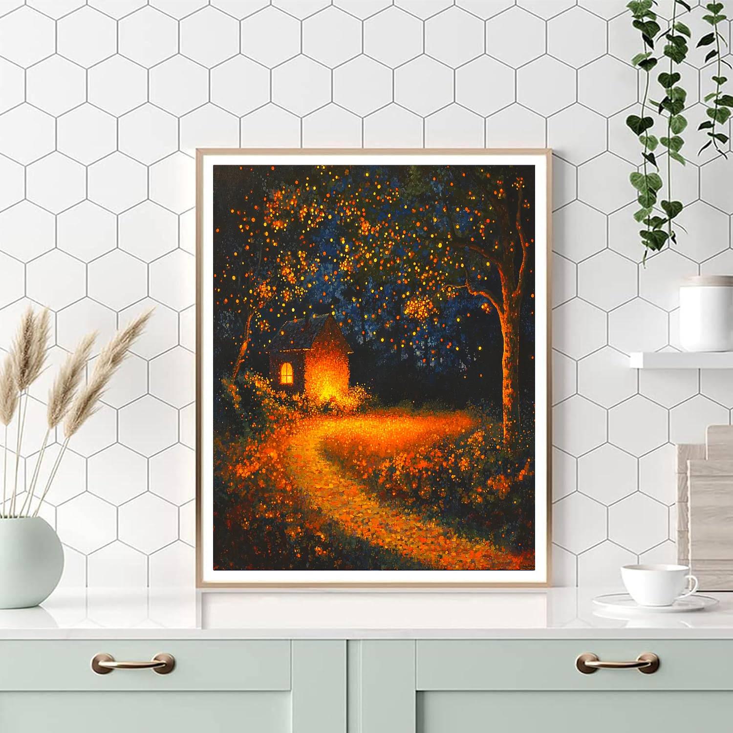 Georges Seurat Inspired Ember Reflections  Paint By Numbers Art