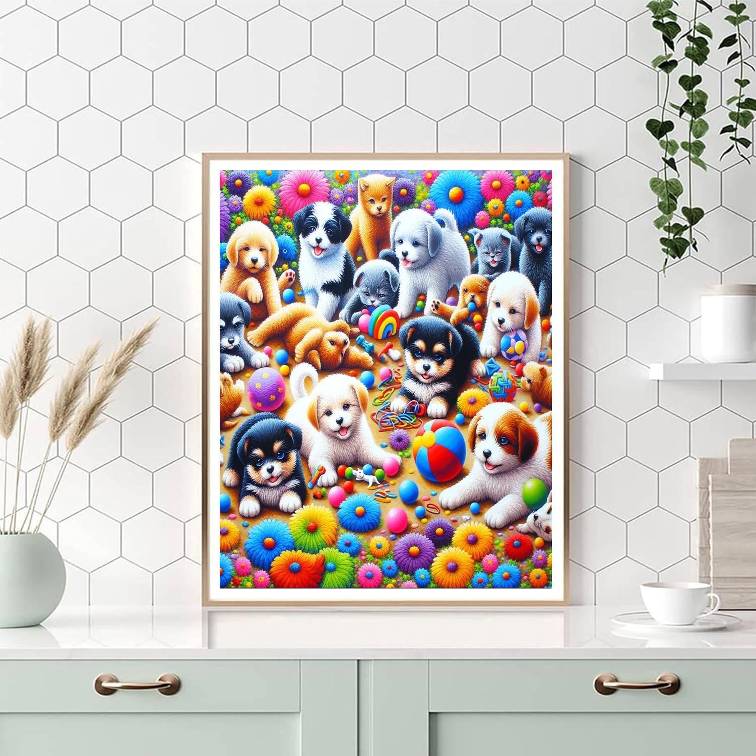 Cheerful Animal Friends At Play Paint By Color