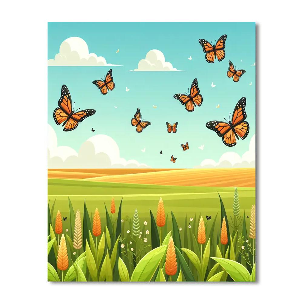 Mystical Monarch Migration Number Painting